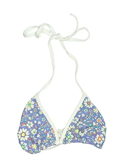 Pre-owned Shoshanna Swimsuit Top Purple Floral Pattern Swimwear
