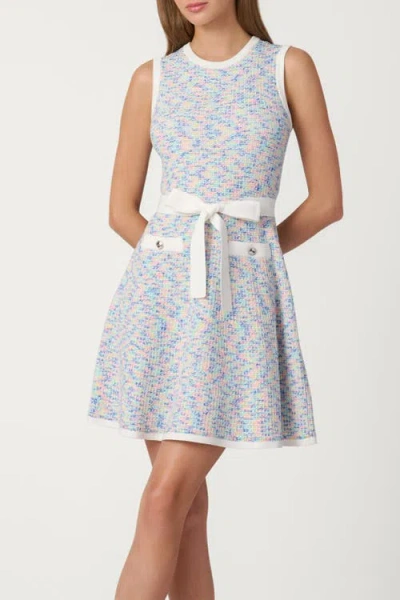 Shoshanna Talmadge Texture Knit Coco Dress In Blue