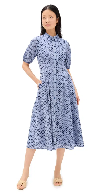 Shoshanna Trenton Dress Cerulean/navy