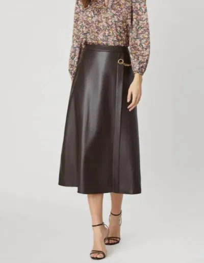 Shoshanna Trinity Skirt In Chocolate Brown In Multi