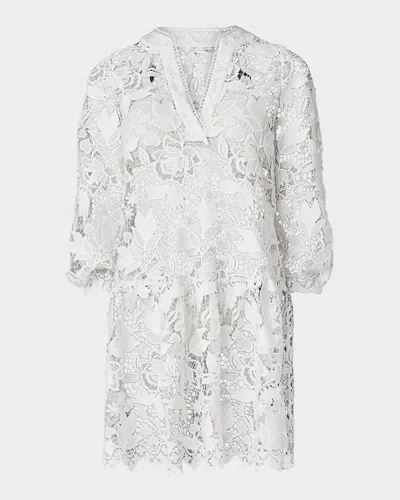 Shoshanna Umbrella Cover Up Mini Dress In Optic White