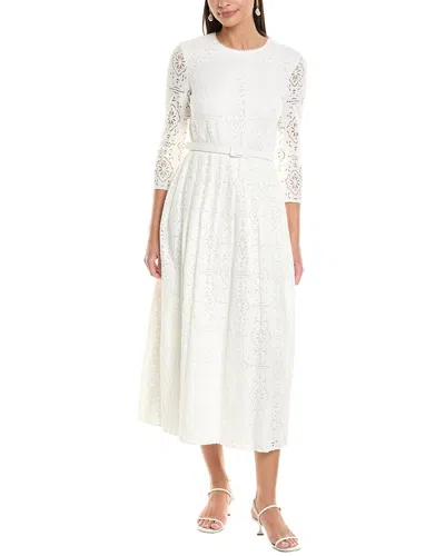 Shoshanna Vasi Lace Midi Dress In White