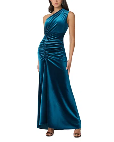 Shoshanna Velvet Amaryllis Dress In Blue