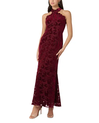Shoshanna Vera Velvet Dress In Burgundy