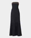 Shoshanna Violette Strapless Studded Gown In Blue