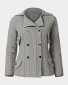 Shoshanna Wes Double-breasted Knit Jacket In Gray