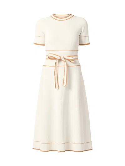 Shoshanna Women's Addison Belted Knit Dress In White