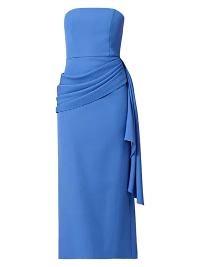 Shoshanna Women's Annemarie Drape Cocktail Dress In Blue