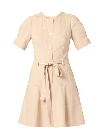 Shoshanna Women's Brooks Chambray Tie-waist Minidress In Pink