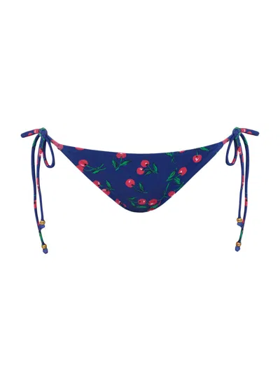 Shoshanna Women's Cherry-print Triangle Bikini Bottom In Multi
