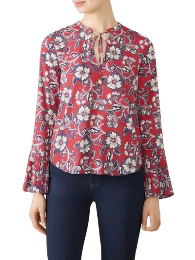 Shoshanna Women's Contessa Floral Tie Blouse In Pink