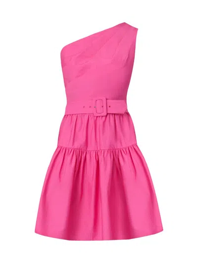 Shoshanna Women's Crawford One-shoulder Belted Mini Dress In Pink