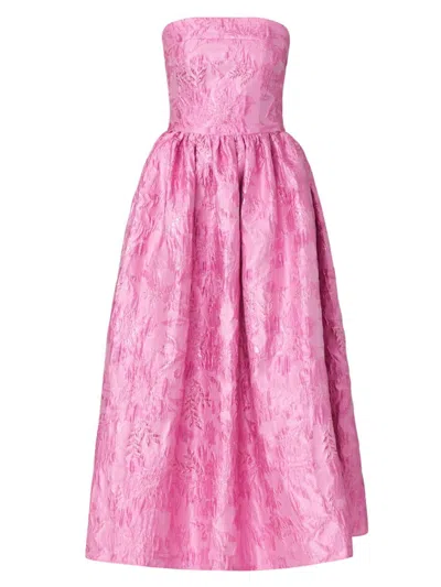 Shoshanna Women's Dana Floral Jacquard Midi-dress In Azalea Pink