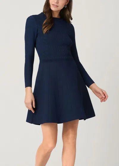 Shoshanna Elliot Cable Texture Knit Dress In Blue