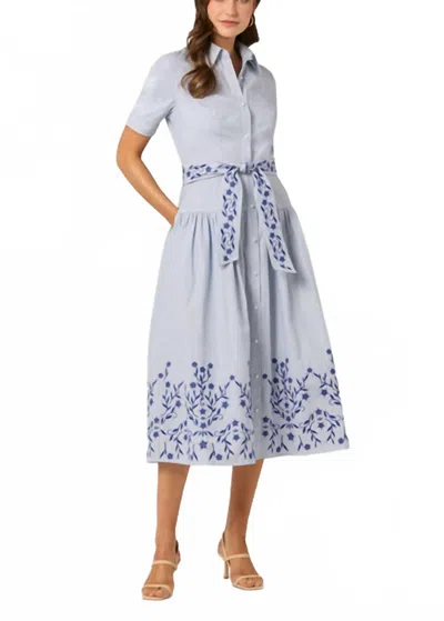 Shoshanna Women's Finley Dress In Light Blue Ivory
