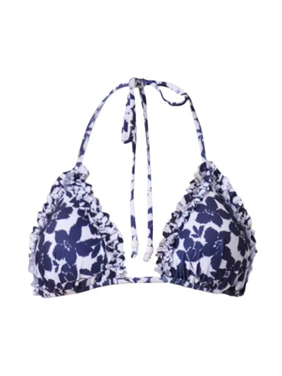 Shoshanna Women's Floral Ruffled Triangle Bikini Top In Multi