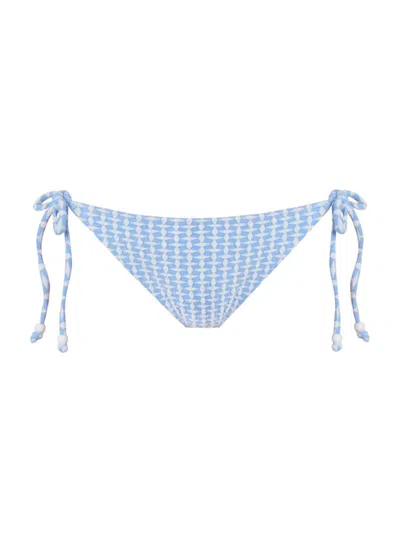 Shoshanna Women's Geo Text Triangle Bikini Bottom In Blue