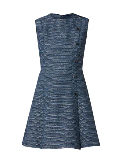 Shoshanna Gigi Aurora Tweed Dress In Blue