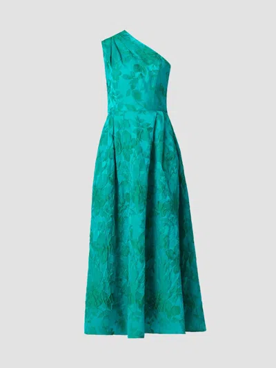 Shoshanna Women's Helen Jacqaurd One-shoulder Cocktail Dress In Green