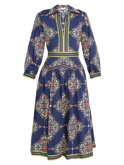 Shoshanna Lola Medallion-print Midi Shirtdress In Multi