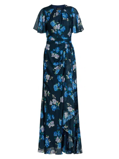 Shoshanna Women's Macie Floral Maxi Dress In Blue