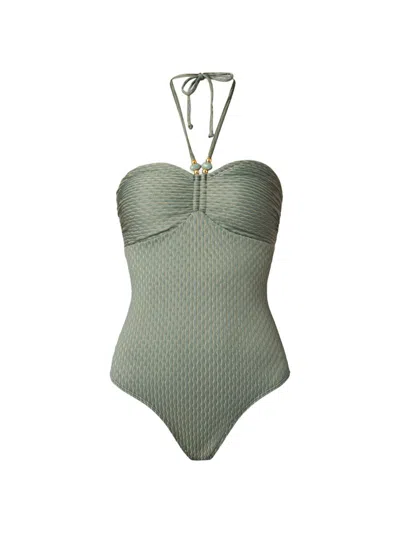 Shoshanna Women's Metallic Ripplied-knit One-piece Swimsuit