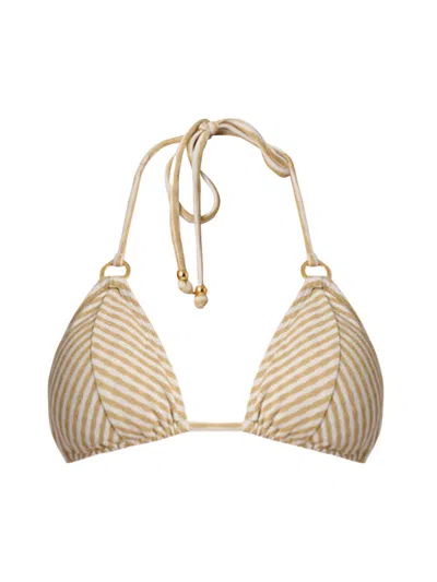 Shoshanna Women's Mitered Triangle Bikini Top In Neutral