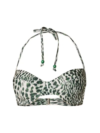 Shoshanna Women's Printed Bustier Halter Bikini Top In Multi