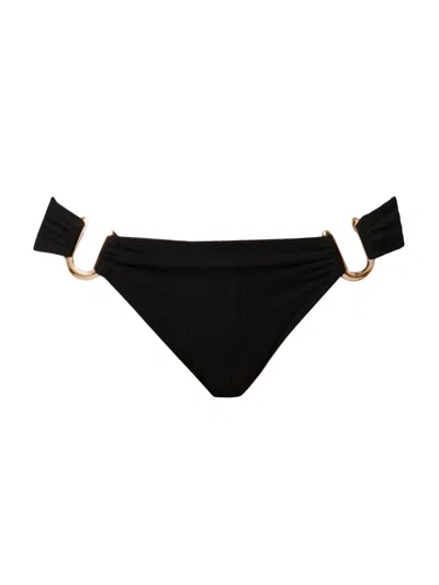 Shoshanna Women's Ring-detail Bikini Bottom In Black