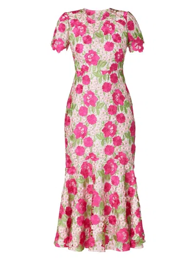 Shoshanna Women's Romaine Floral Guipure Lace Midi-dress In Multi