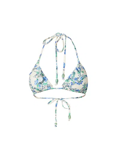 Shoshanna Women's Ruffle Triangle Swim Top In Blue