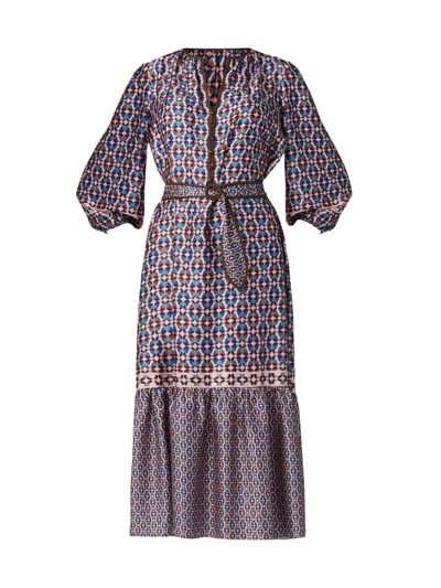 Shoshanna Women's Scout Geometric Tie-waist Midi-dress In Multi