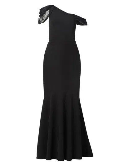 Shoshanna Midnight Tayla Stretch Crepe Dress In Black