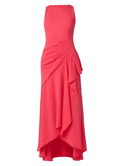 Shoshanna Verena Draped High-low Maxi Dress In Red