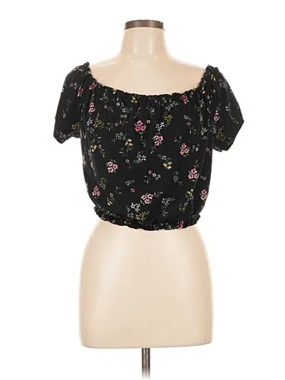 Pre-owned Shosho Short Sleeve Blouse In Black