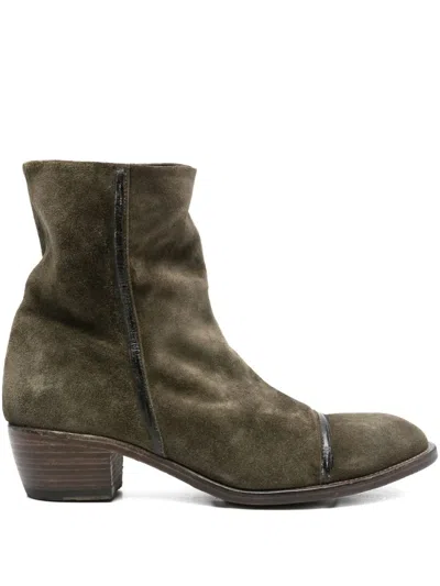 Shoto 50mm Zip-detail Cap-toe Boots In Green