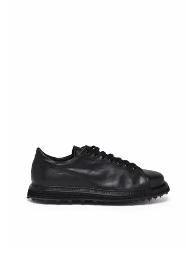 Shoto Black Leather Minimalist Sneakers