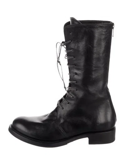 Pre-owned Shoto Leather Lace-up Boots In Black