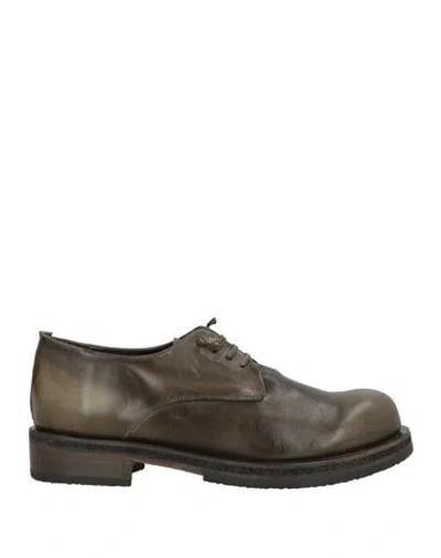 Shoto Woman Lace-up Shoes Military Green Size 8 Leather