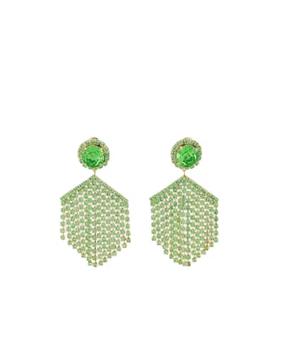 Shourouk Crystal Decorative Earrings In Green