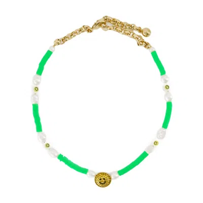 Shourouk Happy Green Necklace  Brass Green