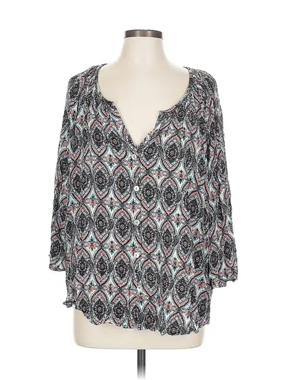 Pre-owned Show Me Your Mumu 3/4 Sleeve Blouse In Blue