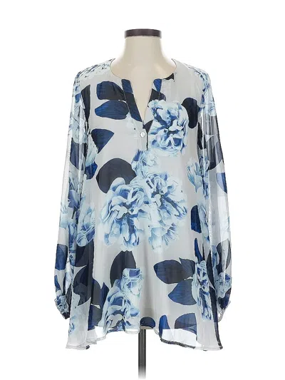Pre-owned Show Me Your Mumu 3/4 Sleeve Blouse In Blue