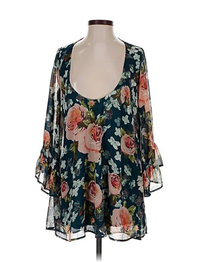 Pre-owned Show Me Your Mumu 3/4 Sleeve Blouse In Blue