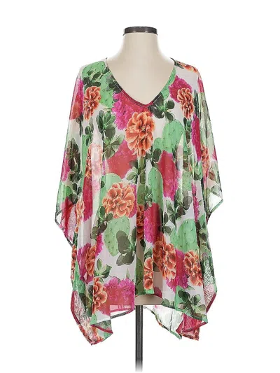 Pre-owned Show Me Your Mumu 3/4 Sleeve Blouse In Green