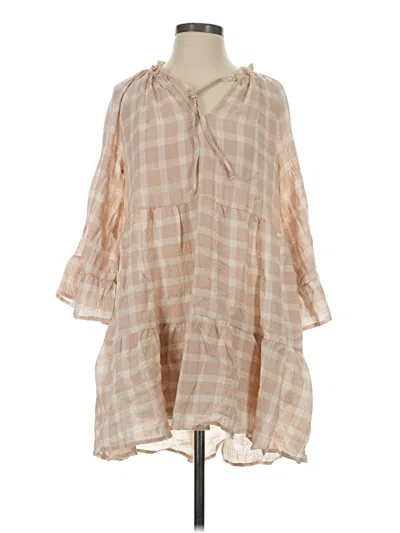 Show Me Your Mumu 3/4 Sleeve Blouse In Tan