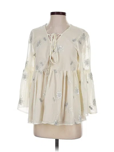 Pre-owned Show Me Your Mumu 3/4 Sleeve Blouse In White