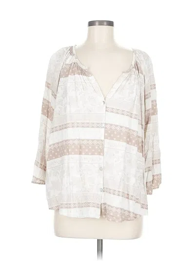 Pre-owned Show Me Your Mumu 3/4 Sleeve Blouse In White