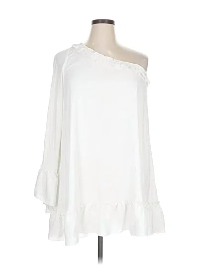 Pre-owned Show Me Your Mumu 3/4 Sleeve Blouse In White