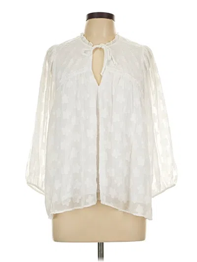 Pre-owned Show Me Your Mumu 3/4 Sleeve Blouse In White